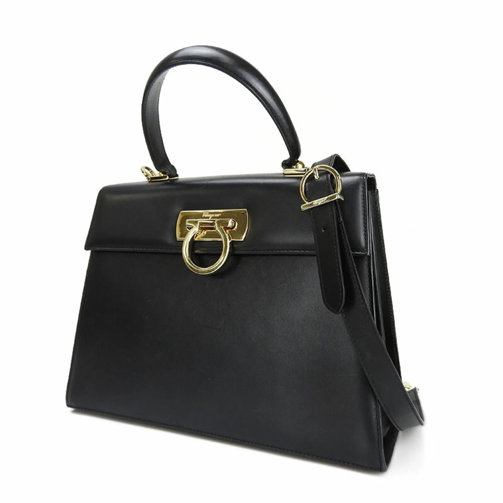 Salvatore Ferragamo Gancini  Leather Handbag (Pre-Owned)