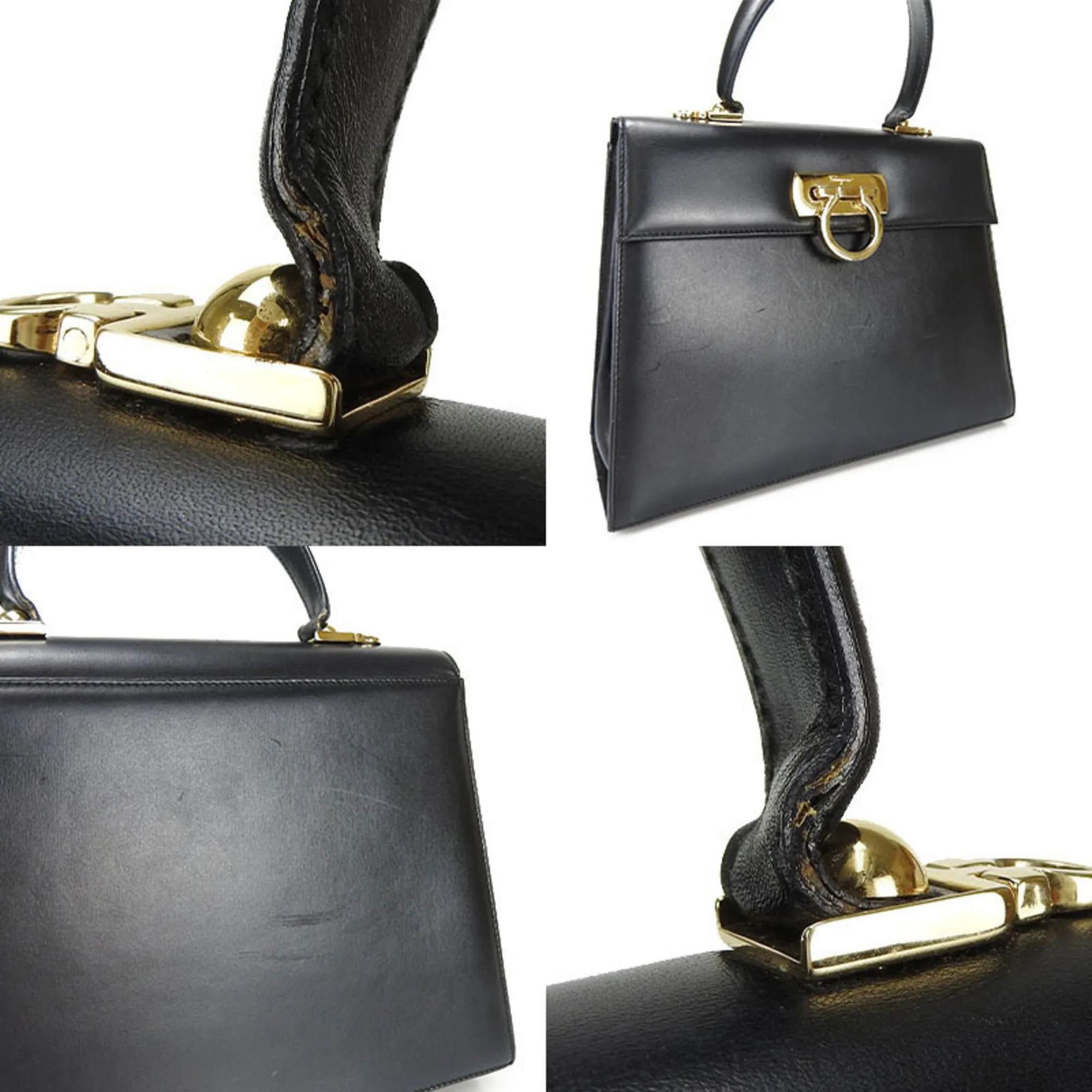 Salvatore Ferragamo Gancini  Leather Handbag (Pre-Owned)