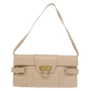 Salvatore Ferragamo Gancini  Leather Shoulder Bag (Pre-Owned)