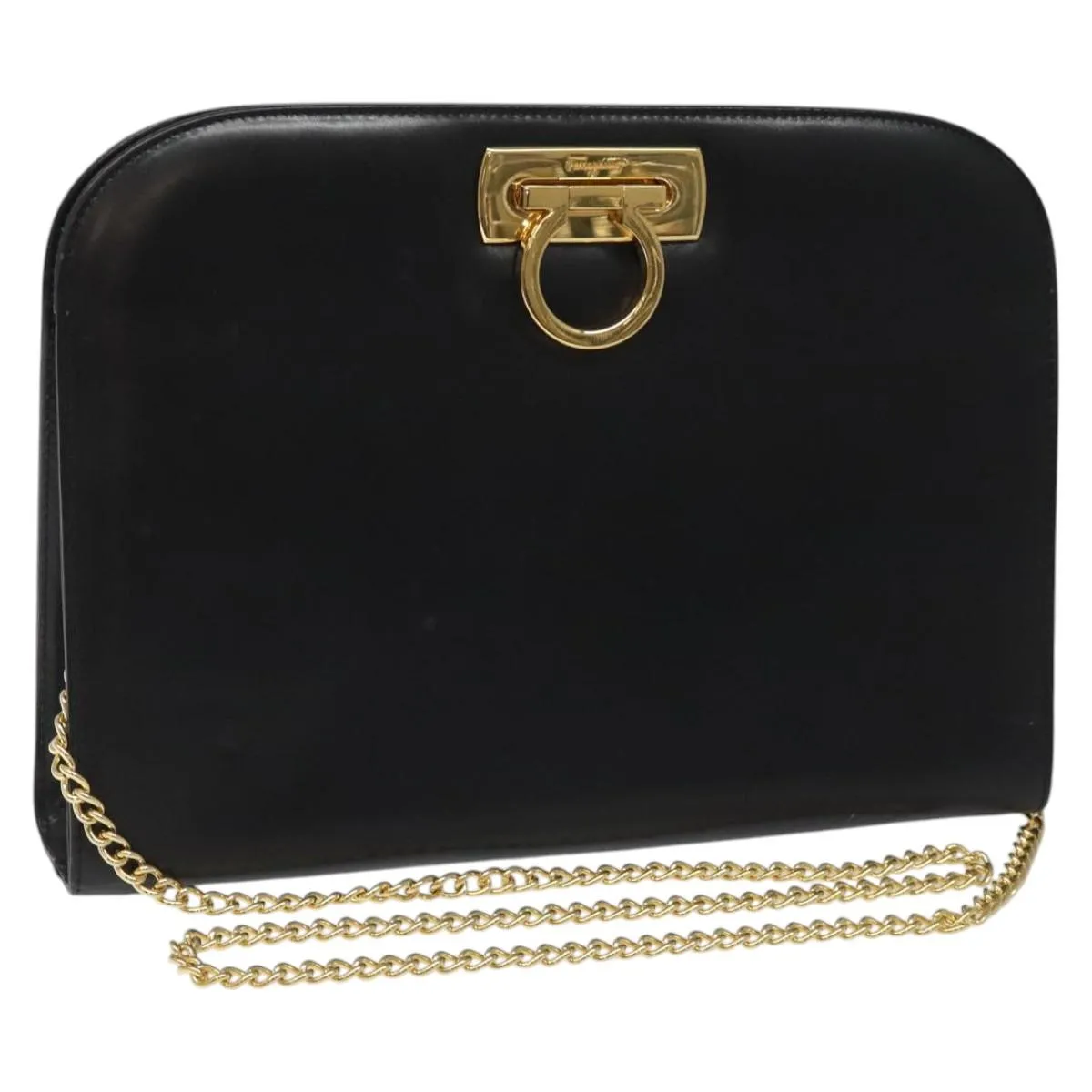Salvatore Ferragamo Gancini Leather Shoulder Bag (Pre-Owned)