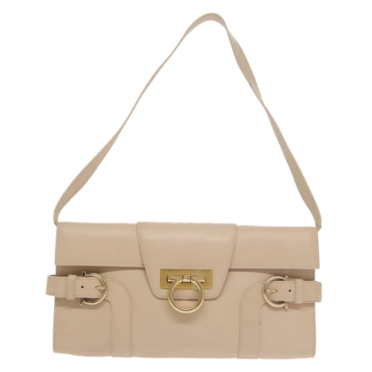 Salvatore Ferragamo Gancini  Leather Shoulder Bag (Pre-Owned)