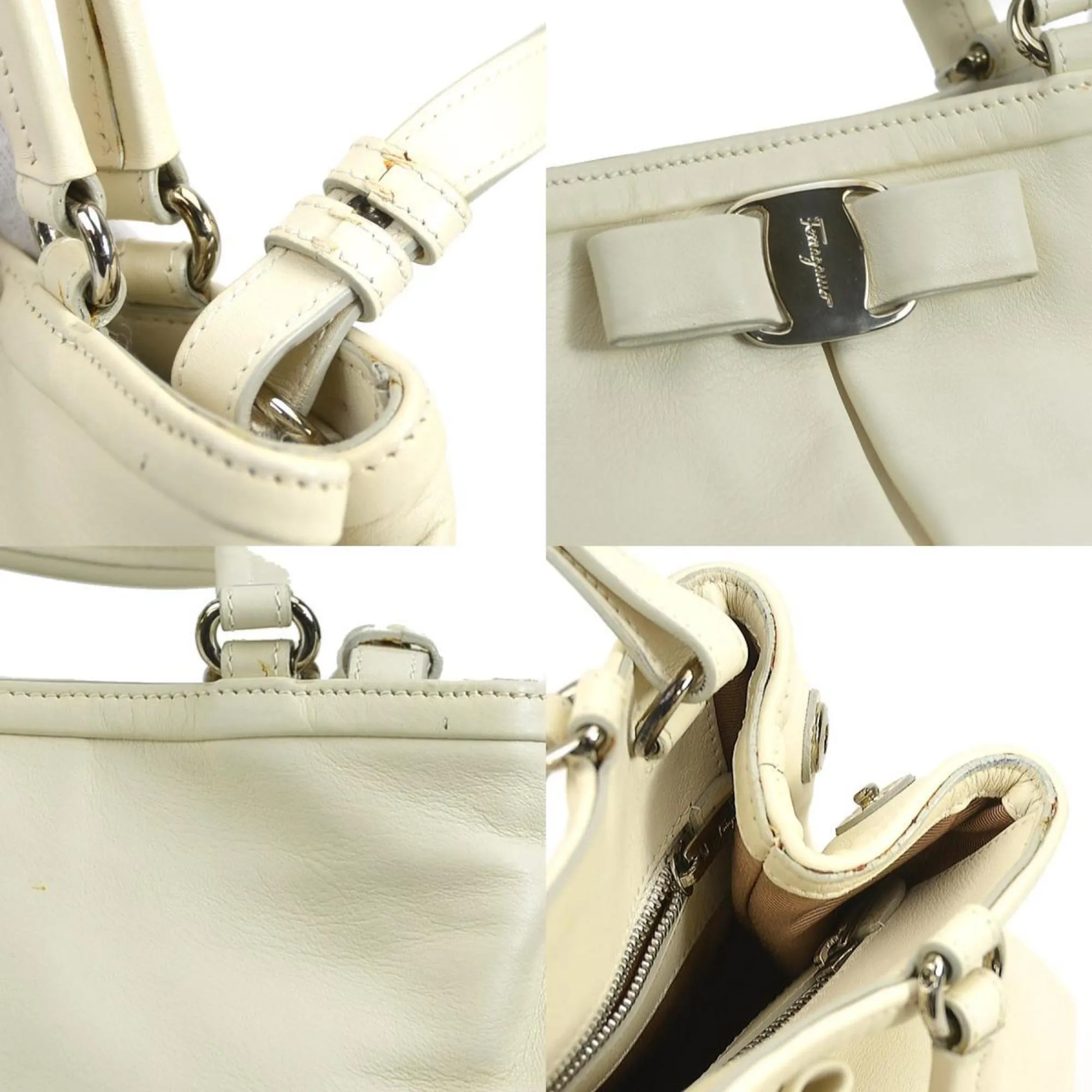 Salvatore Ferragamo  Leather Handbag Shoulder Bag (Pre-Owned)