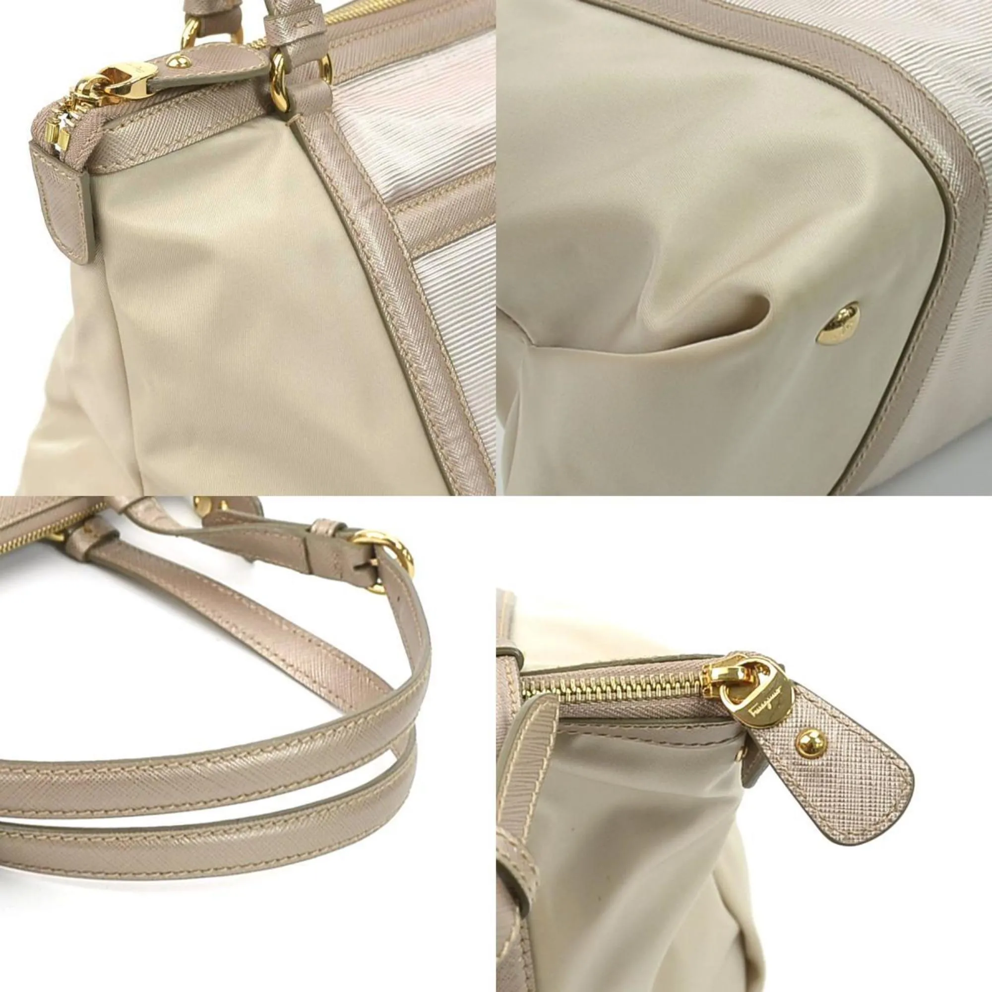 Salvatore Ferragamo  Nylon Leather Shoulder Bag (Pre-Owned)