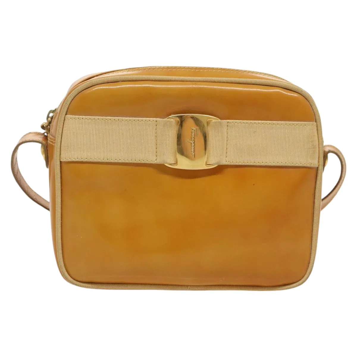 Salvatore Ferragamo Vara  Patent Leather Shoulder Bag (Pre-Owned)