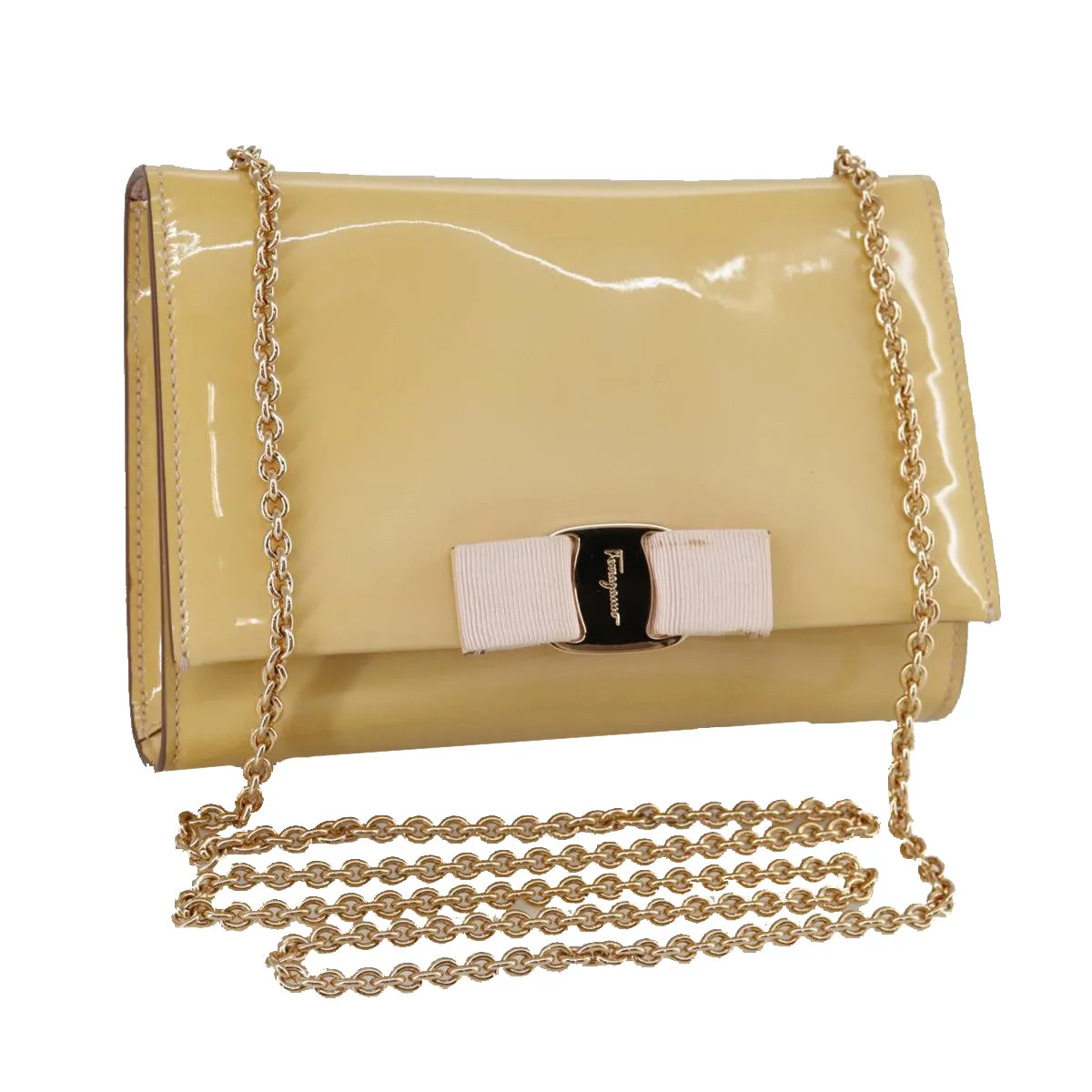 Salvatore Ferragamo Vara  Patent Leather Shoulder Bag (Pre-Owned)
