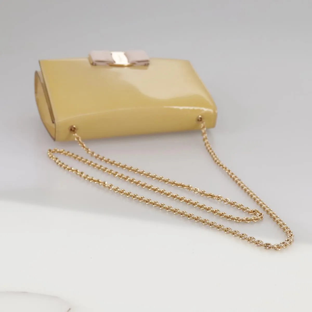 Salvatore Ferragamo Vara  Patent Leather Shoulder Bag (Pre-Owned)
