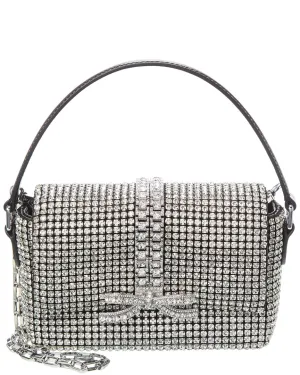 Self-Portrait Rhinestone Chainmail Leather Micro Bag