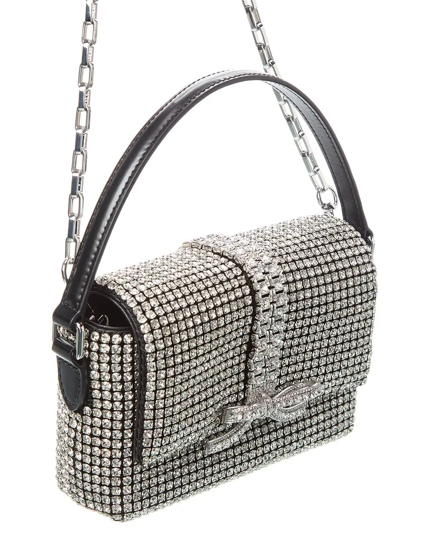 Self-Portrait Rhinestone Chainmail Leather Micro Bag