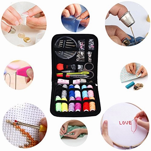 Sewing Kit For Travel,Mini Sew Kits Supplies With 74 Portable Basic Sewing Accessories & 12 Color