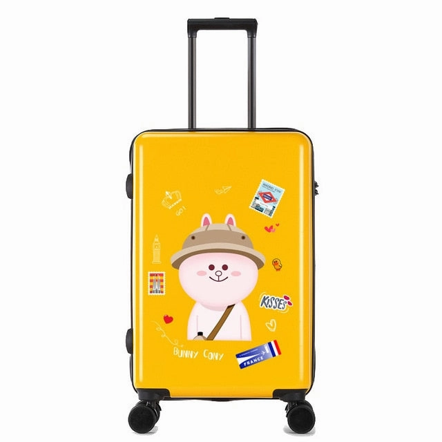 Suitcases And Travel Bags Student Cartoon Wear-Resisting High Quality Spinner Carry On Luggage Case