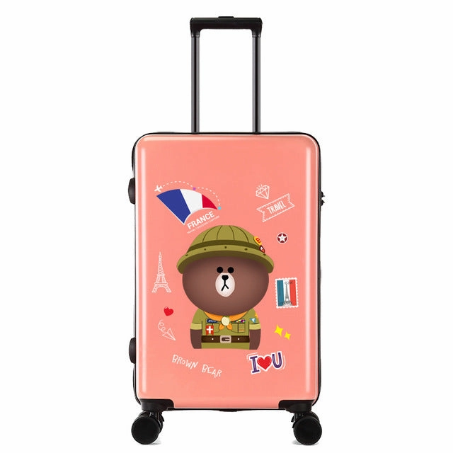 Suitcases And Travel Bags Student Cartoon Wear-Resisting High Quality Spinner Carry On Luggage Case