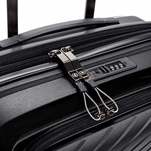 SwissGear 8836 Durable Expandable Spinner Luggage, Black, Carry-On 20-Inch