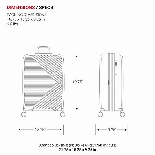 SwissGear 8836 Durable Expandable Spinner Luggage, Black, Carry-On 20-Inch