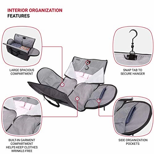 SwissGear Full-Sized Folding Garment Duffel Bag, Heather Grey, Hanging (23-Inch)