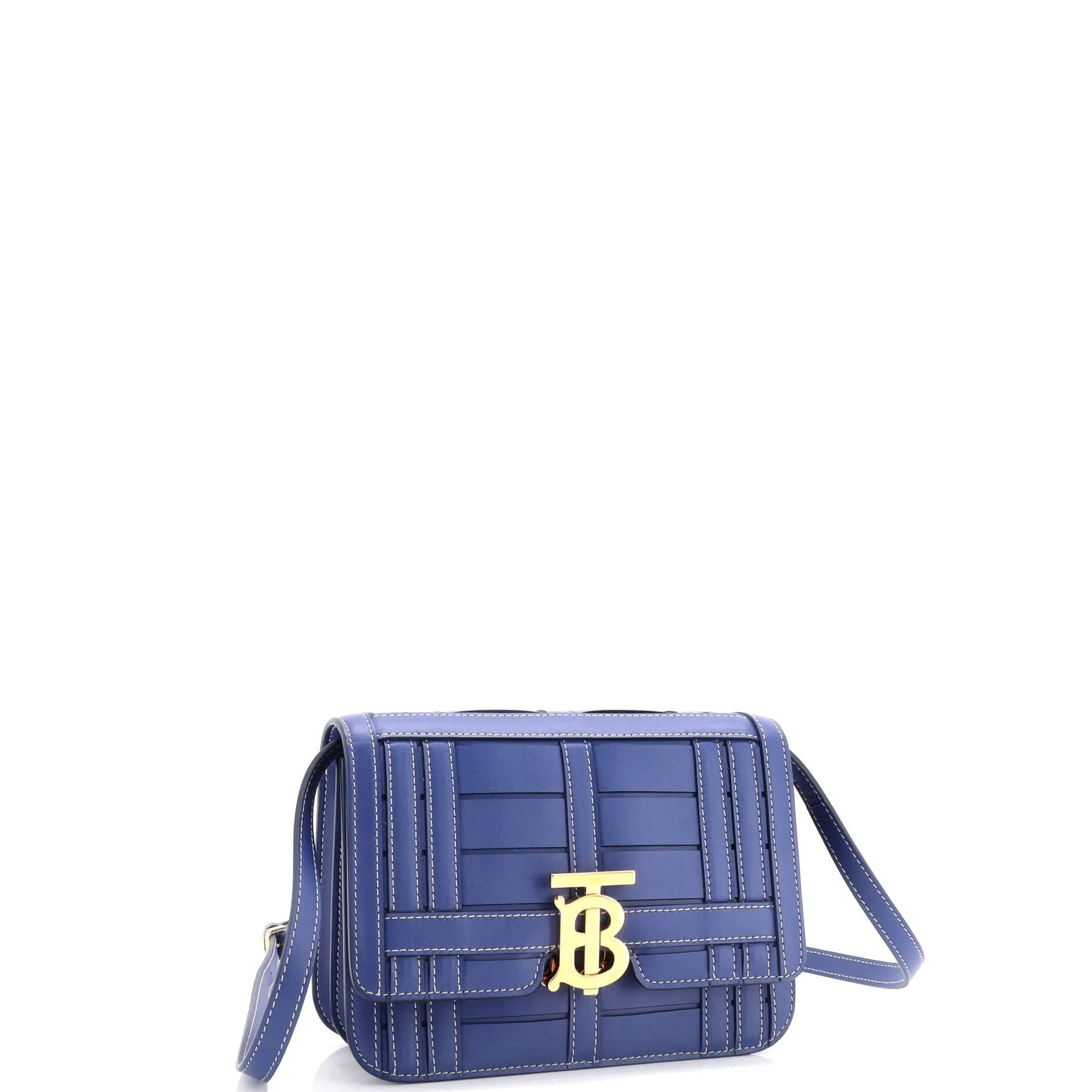 TB Flap Bag Woven Leather Small