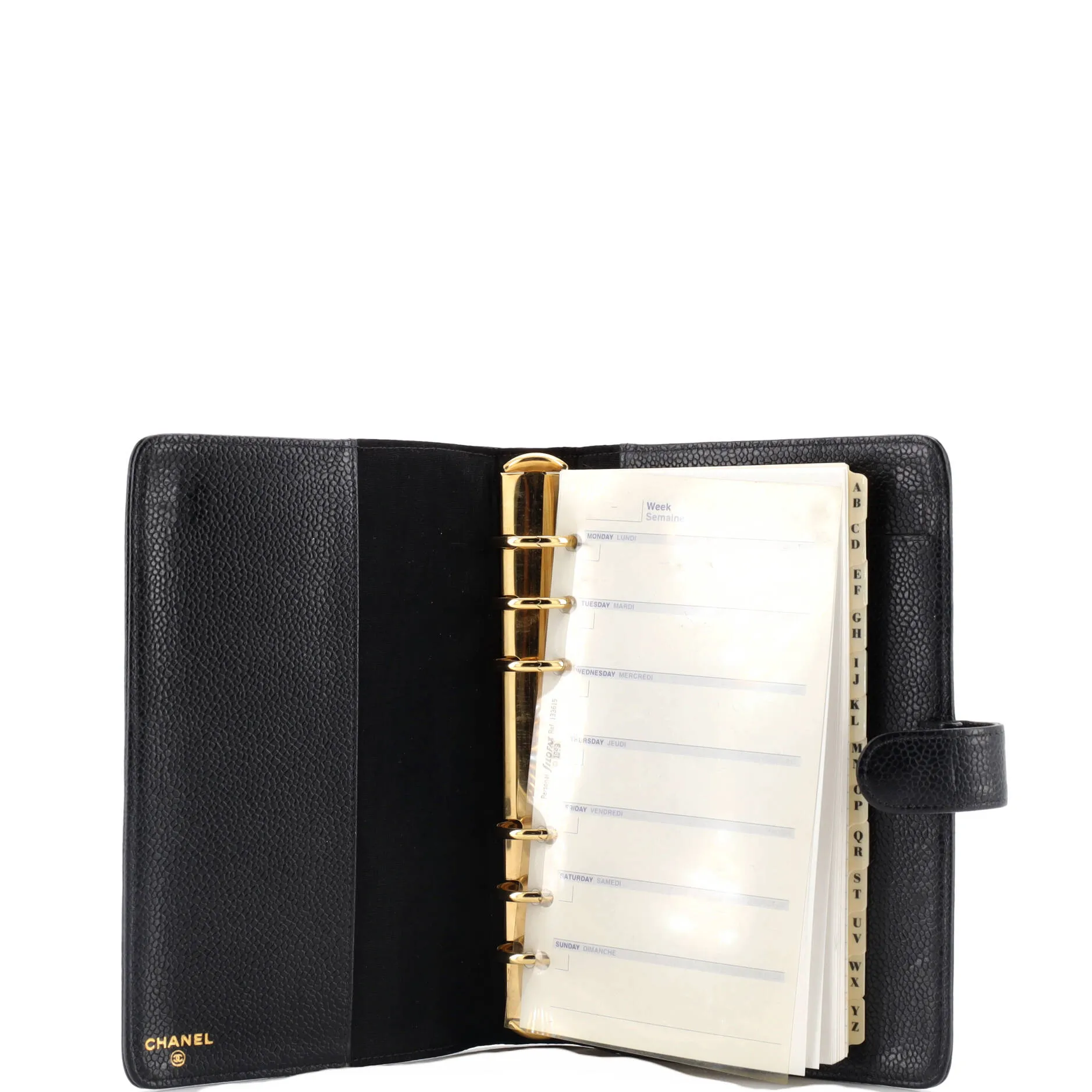 Timeless CC Ring Agenda Cover Caviar Small