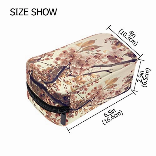 Toiletry Bag Vintage Flowers Womens Beauty Makeup Case Brush Cosmetic Organizer