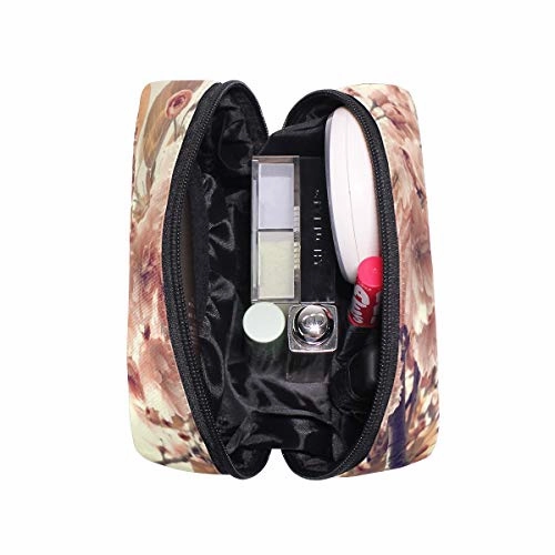 Toiletry Bag Vintage Flowers Womens Beauty Makeup Case Brush Cosmetic Organizer