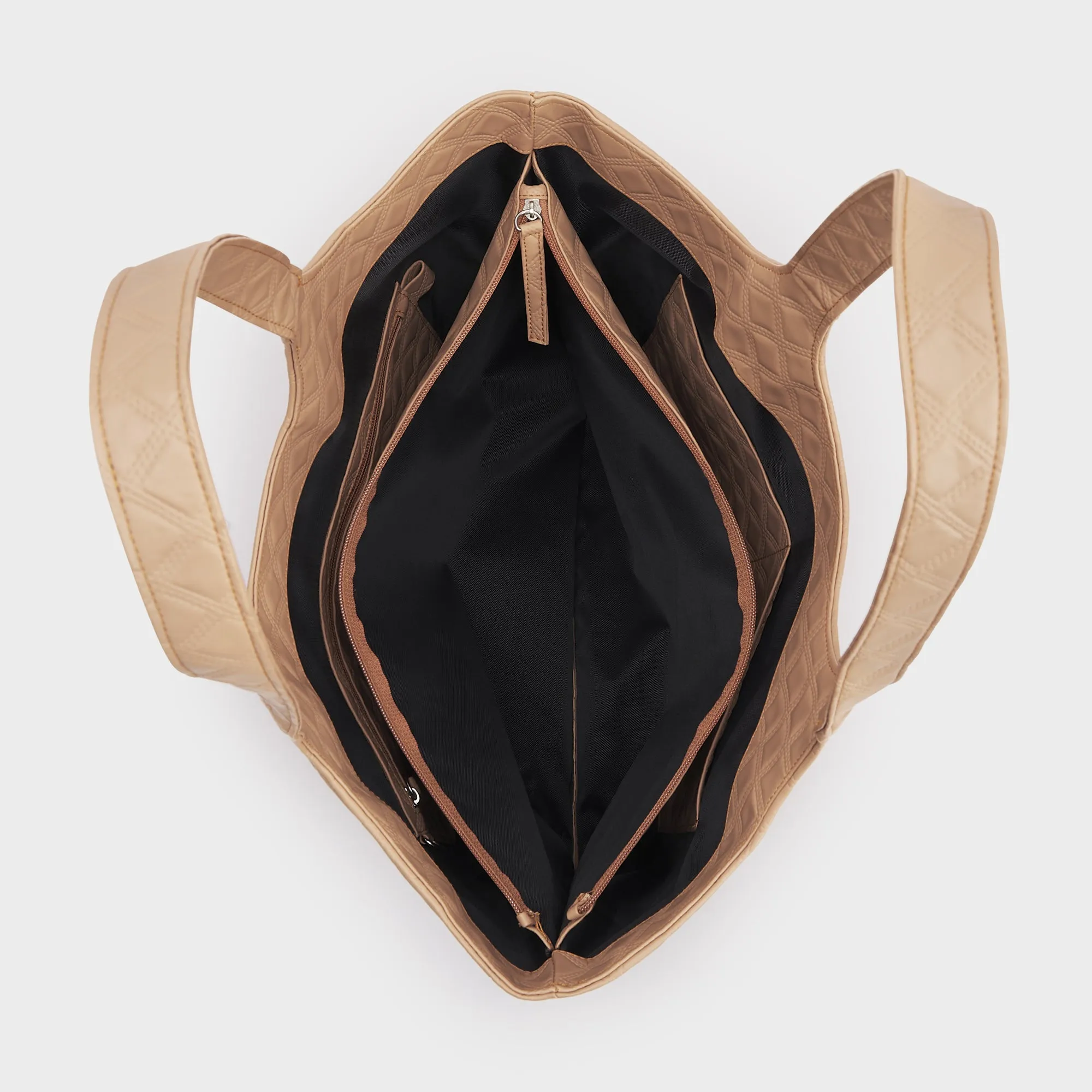 TORONTO VEGAN LEATHER SHOULDER BAG BEIGE