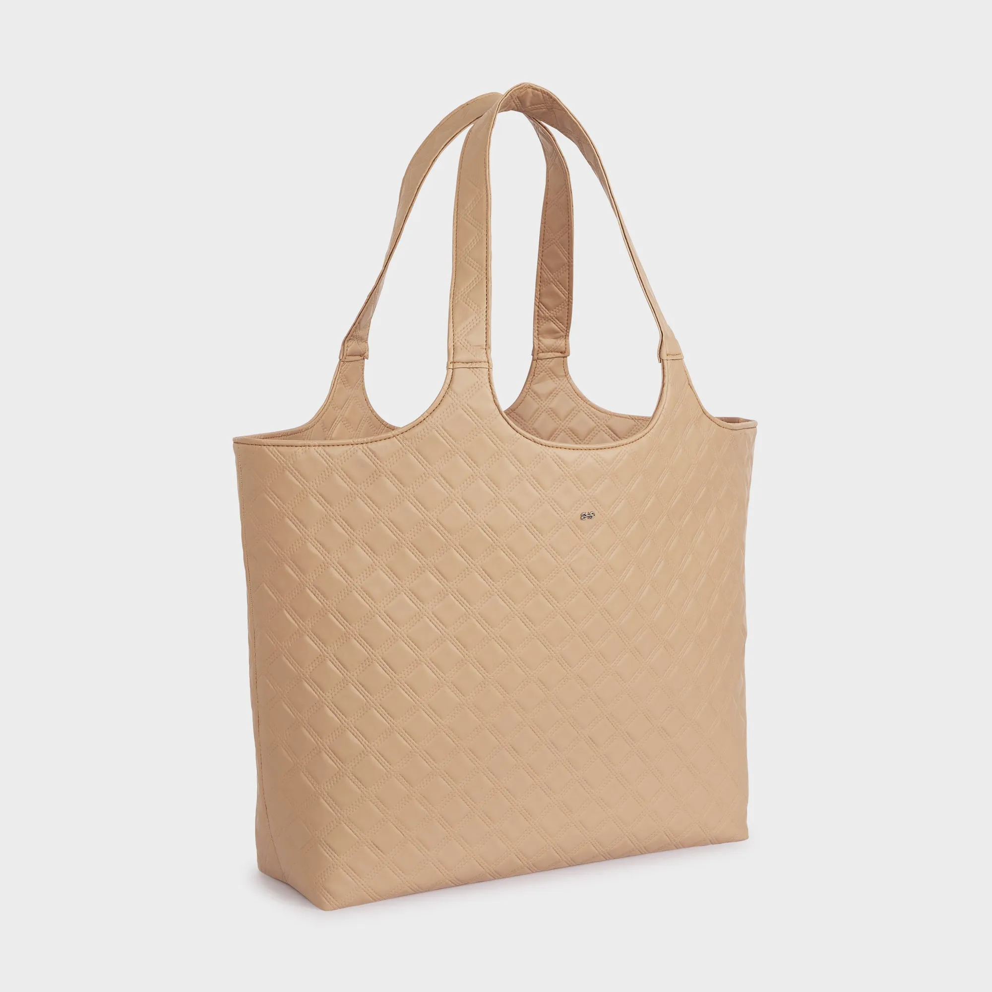 TORONTO VEGAN LEATHER SHOULDER BAG BEIGE