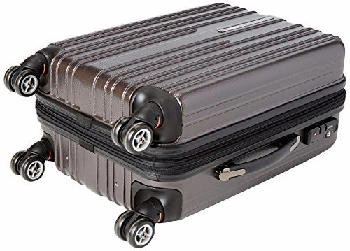 Traveler's Choice Tasmania 100% Pure Polycarbonate Expandable Spinner Luggage, Dark Brown, Carry-on 20-Inch