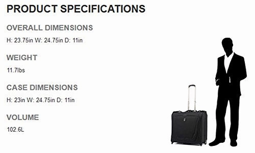 Travelpro Crew 11 Large Rolling Garment Bag, Black