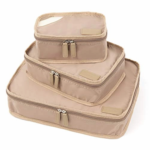 Travelpro Essentials 3 Packing Cube Set (Small/Medium/Large), Khaki