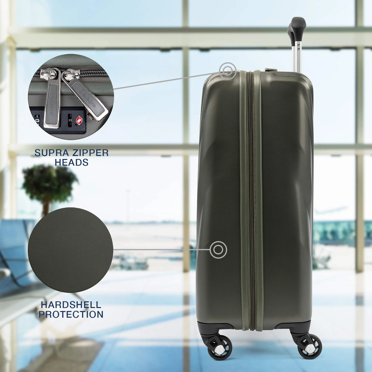 Travelpro Maxlite 5 Carry-on Spinner Hardside Luggage, Slate Green
