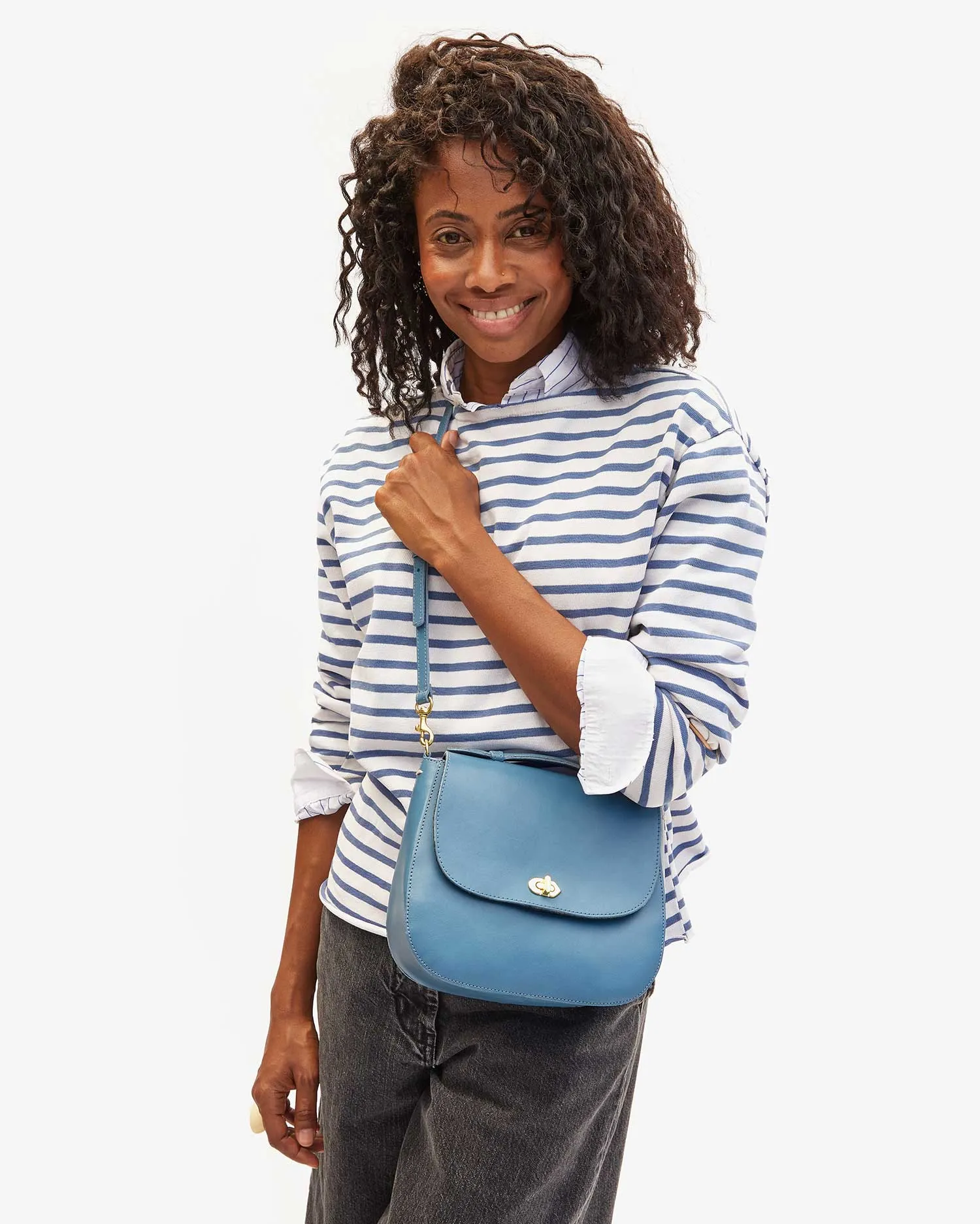 Turnlock Louis W/ Top Handle Handbags - Crossbody - Turnlock Louis Desert Blue