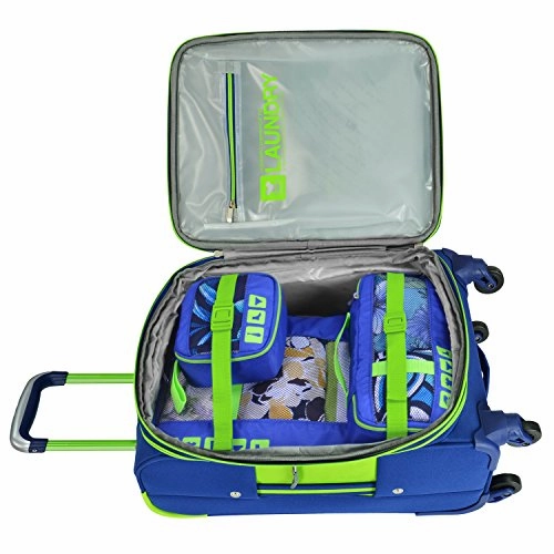 U.S Traveler Alamosa 4-Piece Luggage Set - 3 Spinners And 3 Packing Cubes - Royal Blue