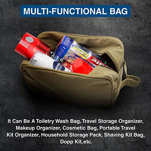 United States Marine Corps Canvas Shower Kit Travel Toiletry Bag Case in Olive & Black