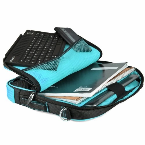 Vangoddy Pindar Sling  Black Aqua Blue Pro Deluxe Shoulder Messenger Carrying Bag For Lenovo