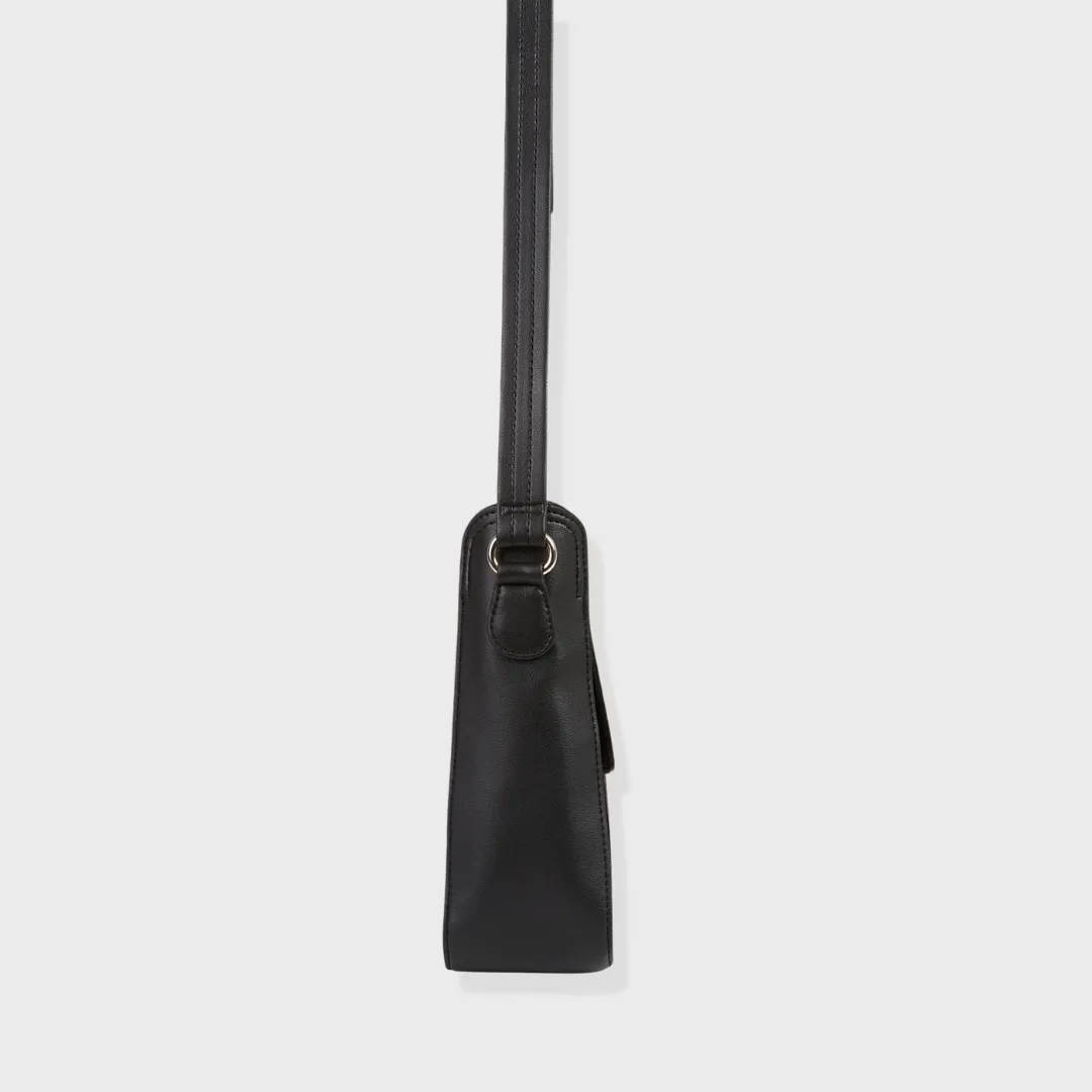 VIENNA VEGAN LEATHER SLING BAG BLACK