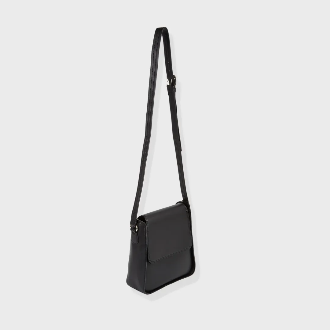 VIENNA VEGAN LEATHER SLING BAG BLACK
