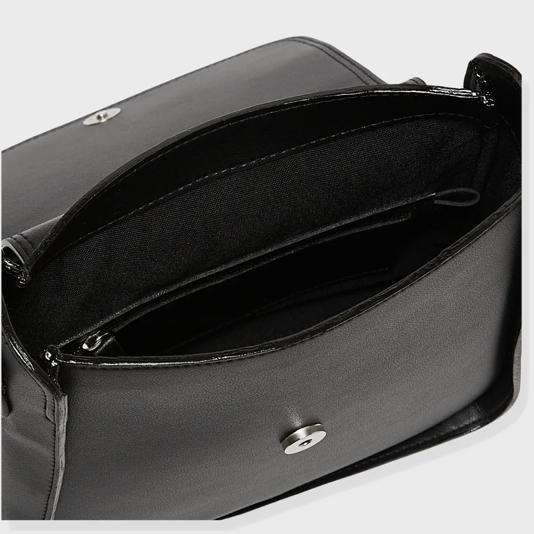 VIENNA VEGAN LEATHER SLING BAG BLACK