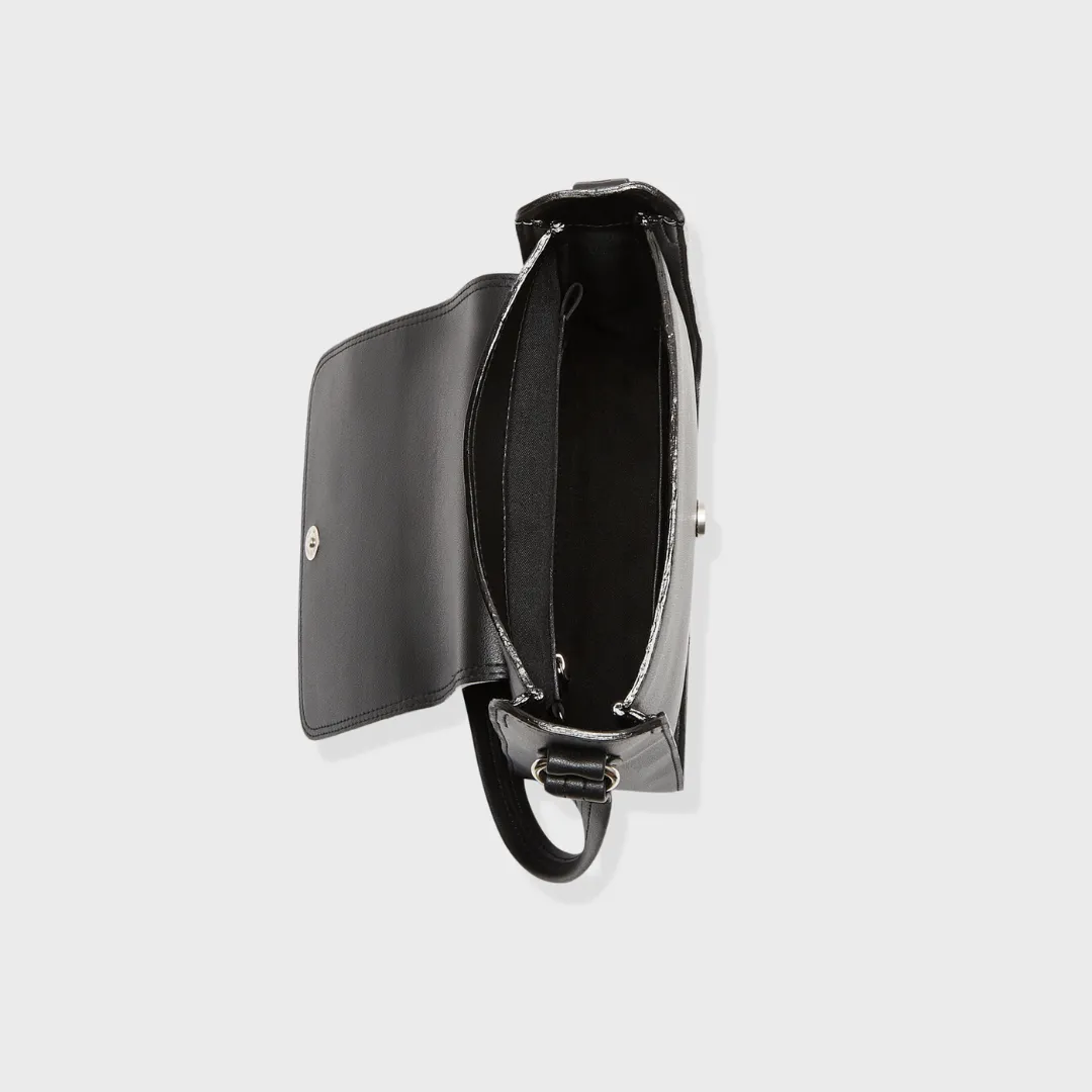 VIENNA VEGAN LEATHER SLING BAG BLACK