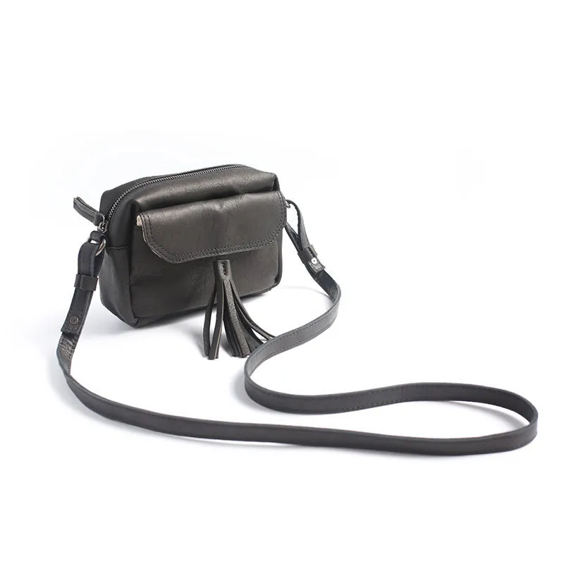 Vintage LEATHER WOMEN Tassels Crossbody Purses Small SHOULDER BAG FOR WOMEN