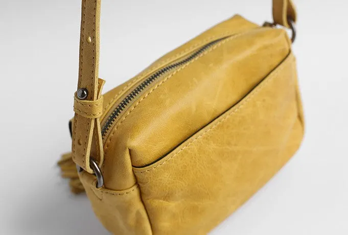 Vintage LEATHER WOMEN Tassels Crossbody Purses Small SHOULDER BAG FOR WOMEN