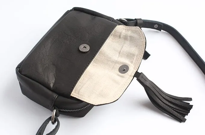 Vintage LEATHER WOMEN Tassels Crossbody Purses Small SHOULDER BAG FOR WOMEN