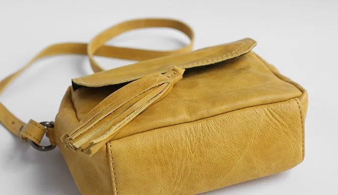 Vintage LEATHER WOMEN Tassels Crossbody Purses Small SHOULDER BAG FOR WOMEN
