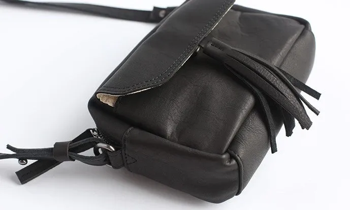 Vintage LEATHER WOMEN Tassels Crossbody Purses Small SHOULDER BAG FOR WOMEN