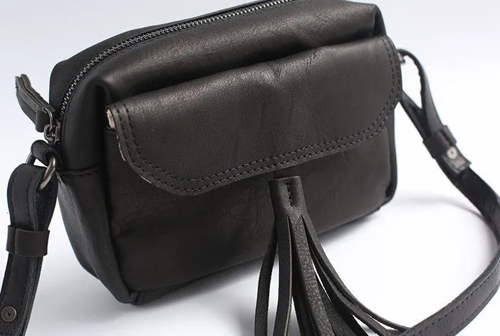 Vintage LEATHER WOMEN Tassels Crossbody Purses Small SHOULDER BAG FOR WOMEN