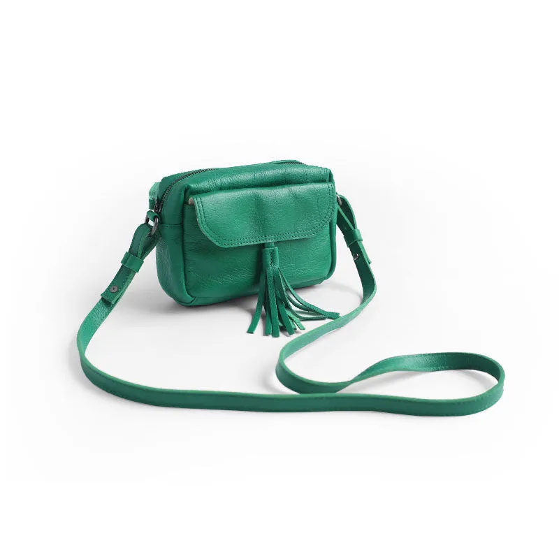 Vintage LEATHER WOMEN Tassels Crossbody Purses Small SHOULDER BAG FOR WOMEN