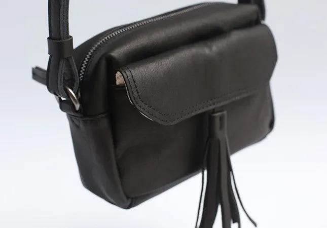 Vintage LEATHER WOMEN Tassels Crossbody Purses Small SHOULDER BAG FOR WOMEN