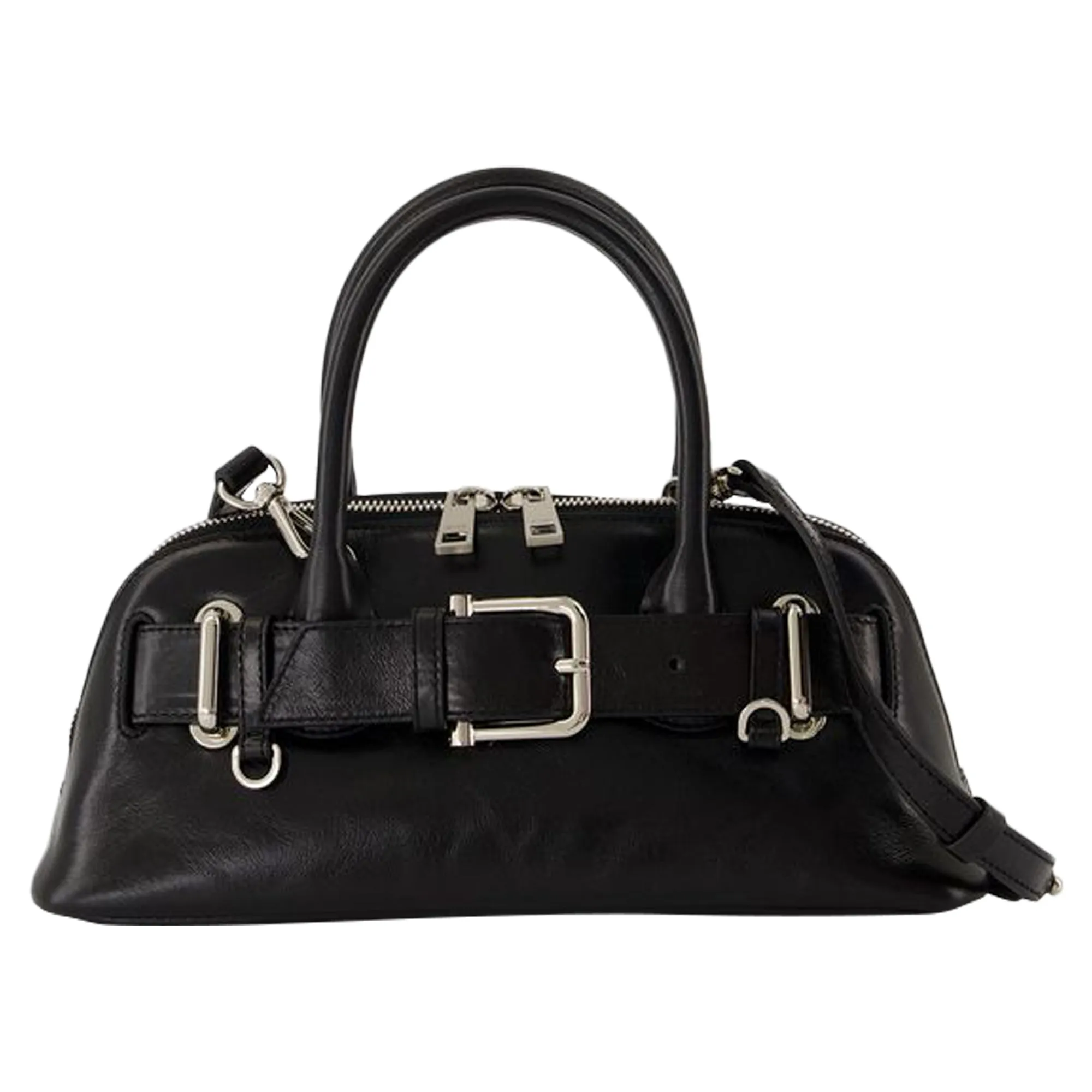 Zip Brocle Mini Shoulder Bag - Osoi - Leather - Black