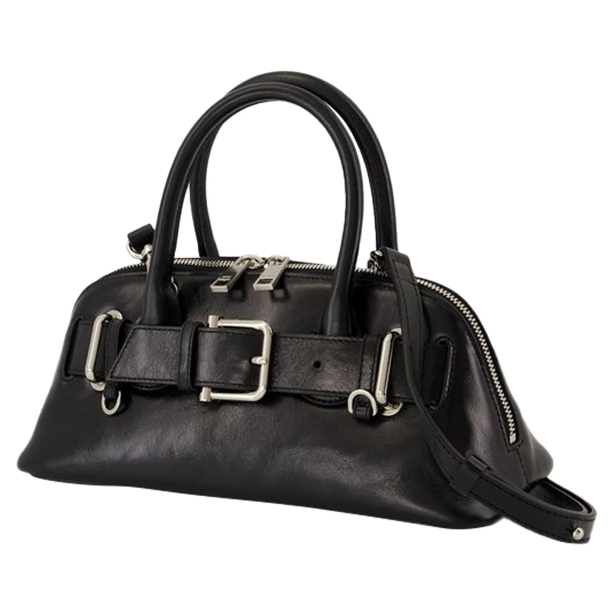 Zip Brocle Mini Shoulder Bag - Osoi - Leather - Black