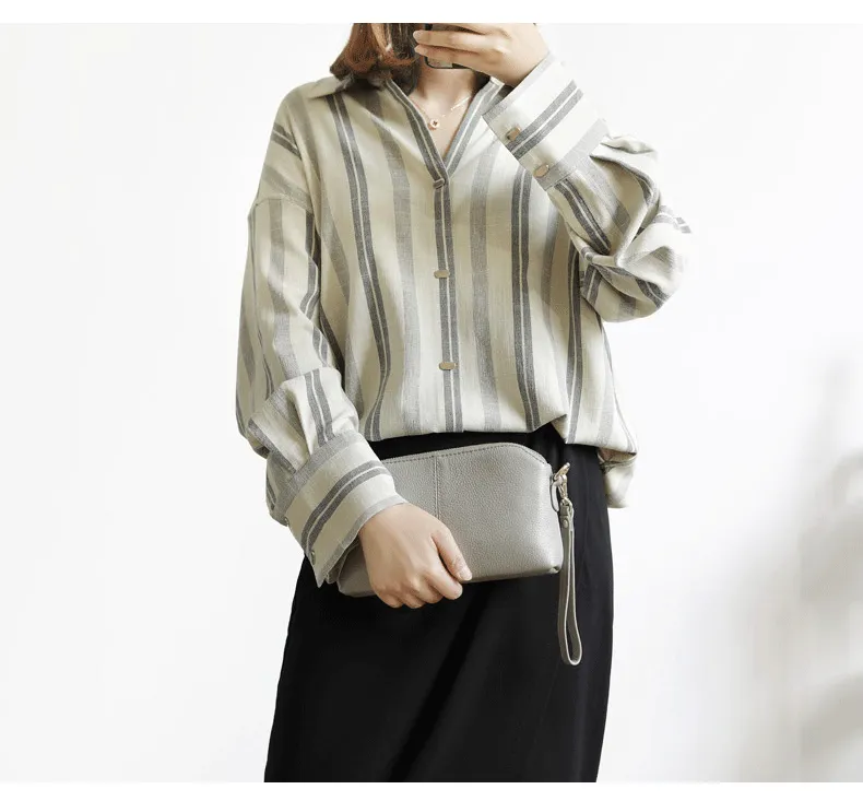 Zip Womens Leather Wristlet Wallet Gray Crossbody Purse Cute Shoulder Bag for Women