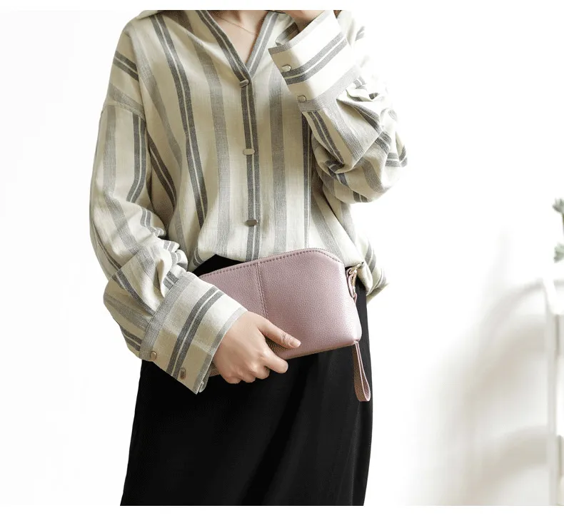 Zip Womens Leather Wristlet Wallet Gray Crossbody Purse Cute Shoulder Bag for Women